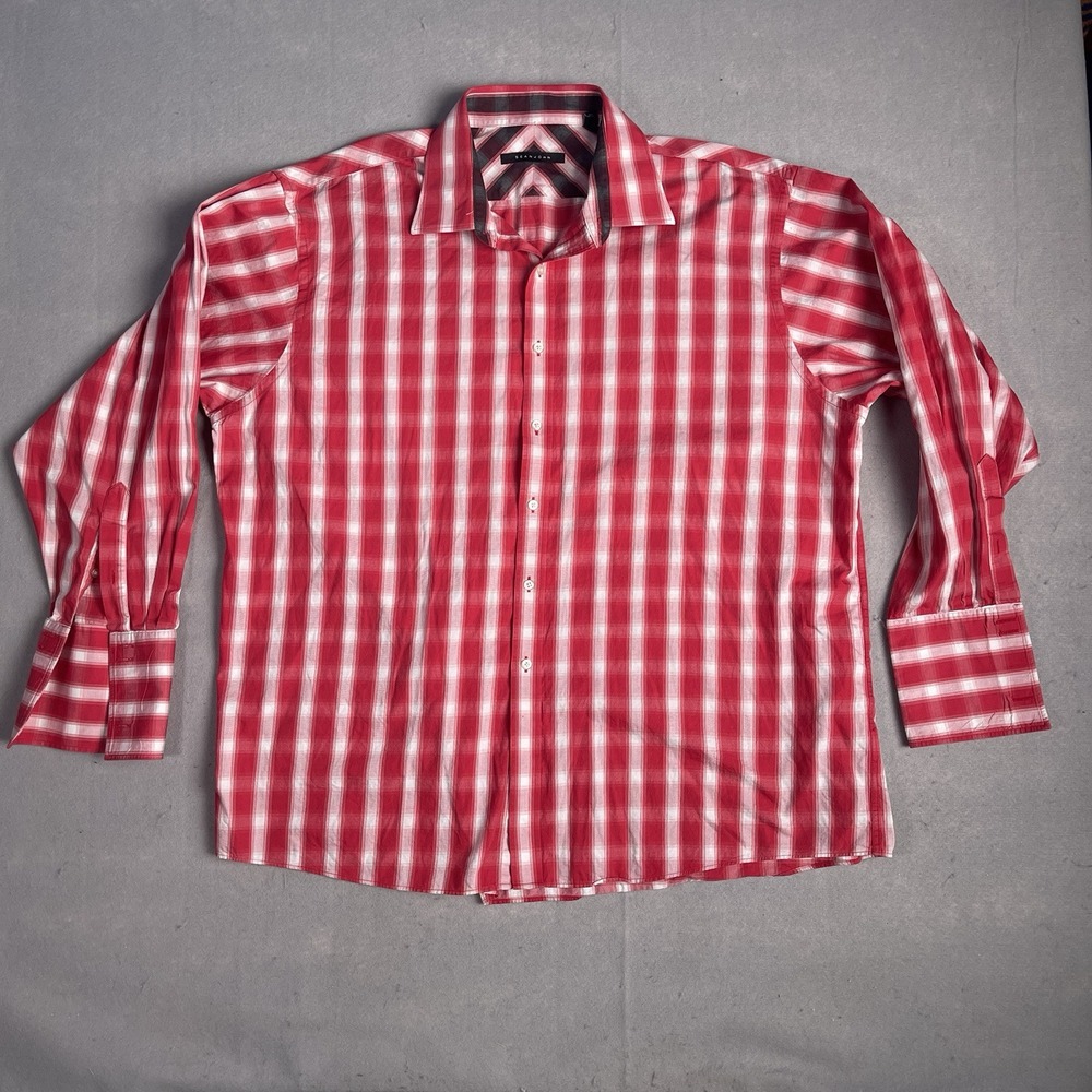 Sean John 90s Y2K Casual Button Front Dress Shirt Men‎ Big 18.5/35 Long Sleeve